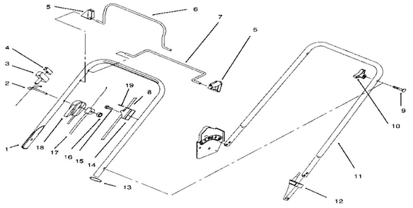 Part Location Diagram of 92-1036 Lawn Boy 2 Cycle Brake Cable